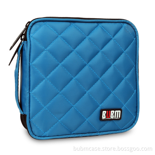BUBM british style blue color cd case with zipper